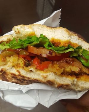 JERK FALAFEL BURGER 

New Burger

£5 meal deal Burger or Wrap & Wedges

(& can be served in a wrap) at Marees Sauces and Food in London