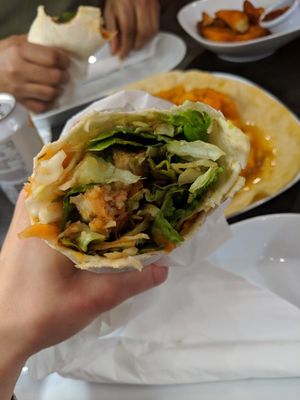 Jerk falafel wrap at Marees Sauces and Food in London