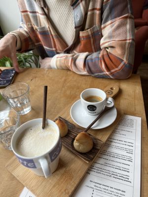 Espresso and coconut lattee  at Veggie in Rotterdam