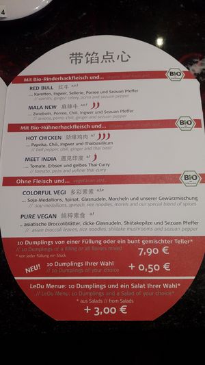 Menu at LeDu Happy Dumplings & Noodle in Munich