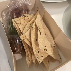 Popadum with cumin seeds. Wonderful! at Ashiana in Neuilly-sur-seine