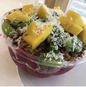 Dr. Dragonfruit smoothie bowl 🥣  at Rooted Juicery + Kitchen - Downtown in Cincinnati