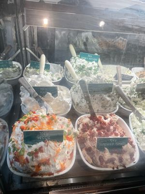 Tofu varieties at Tompkins Square Bagels in New York City