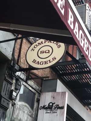 Sign   at Tompkins Square Bagels in New York City