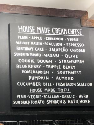 Vegan menu   at Tompkins Square Bagels in New York City