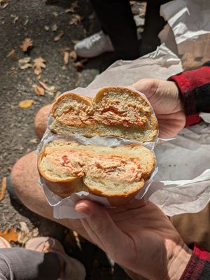 Sun dried tomato tofu cream cheese at Tompkins Square Bagels in New York City