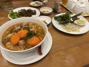 Delicious laksa. Appetizers are a hit or miss.  at Vitking House in Siem Reap