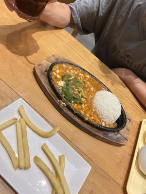 tofu with pack choi and rice (chinese)  at Vitking House in Siem Reap