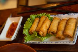 Deep fried springrolls at Vitking House in Siem Reap