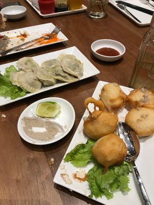 Dumplings & fried tofu were yum at Vitking House in Siem Reap