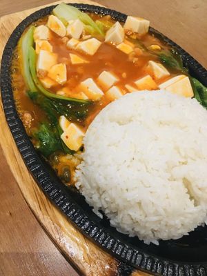 Rice and tofu at Vitking House in Siem Reap