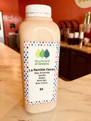 Almond Milk with Raw Cacao at Boulevard of Greens in Fort Worth