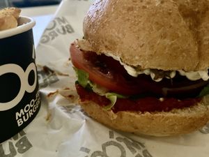 Chick’n Licken and fries  at MooFree Burgers - Food Truck in Morningside