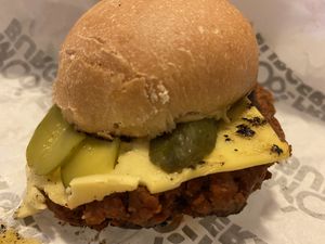 Cheeze burger slider. Delicious. Would def order again  at MooFree Burgers - Food Truck in Morningside