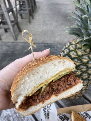 Really enjoyed this cheeseburger  at MooFree Burgers - Food Truck in Morningside