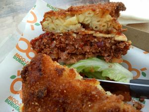Mac Attack burger at MooFree Burgers - Food Truck in Morningside