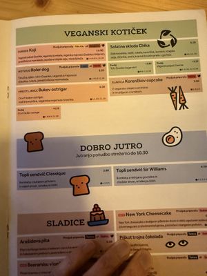 Vegan section   at Kavarna Tiskarna in Ljubljana