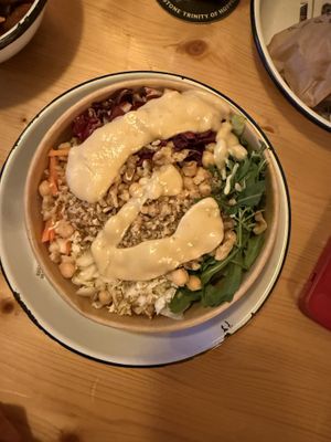 Rich vegan salad  at Kavarna Tiskarna in Ljubljana