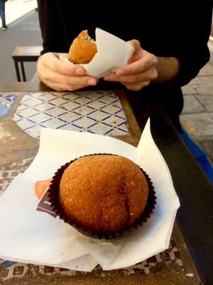 We got the vegan ragu and the mushroom one (the only ones they carry here). Delicious, especially the ragu! at kePalle - Via Maqueda in Palermo