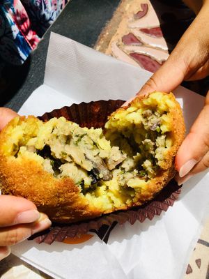 Delicious Vegan Porcini Mushroom Arancini  at kePalle - Via Maqueda in Palermo