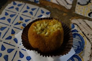 Inside of fried arancina at kePalle - Via Maqueda in Palermo