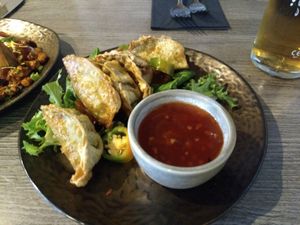 Indi-yoza vegetable dumplings at Indi-Yang in Torquay