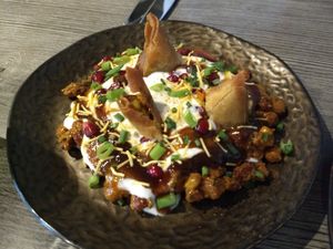 Samosa chaat at Indi-Yang in Torquay