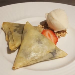 Vegan chocolate samosas at Indi-Yang in Torquay