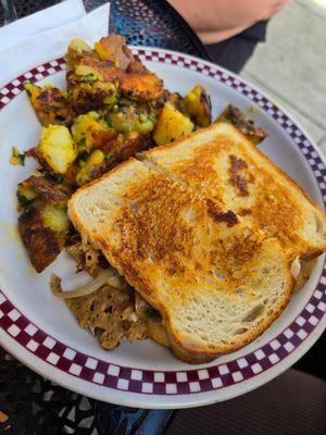 Philly cheesteak (vegan) at St Francis Fountain and Candy in San Francisco