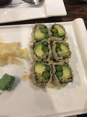 Avocado, cucumber, and asparagus roll at Miso in Fredericksburg