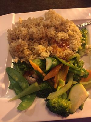 Brown rice and veggies at Miso in Fredericksburg