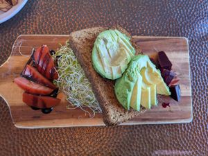 Avocado toastp at Ocean Beach Roasters in Ocean Shores
