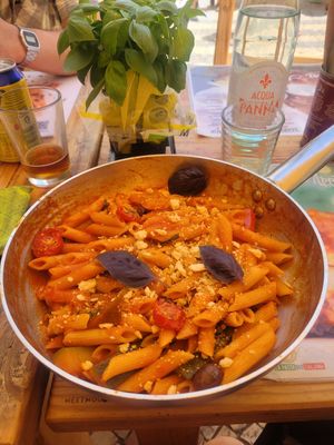 Adaption of vegetarian tagliatelle at Pomo - La Pasta Bio Italiana in Lagos