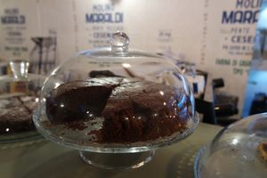 Vegan orange & chocolate cake at Pomo - La Pasta Bio Italiana in Lagos