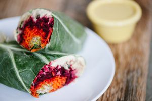 Veggie Wraps with House Dressing at The Green Moustache in North Vancouver