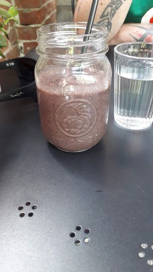 Smoothie we had delish 😋 at The Green Moustache in North Vancouver