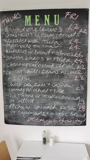 Thur Fri Menu at Vega in Tintagel