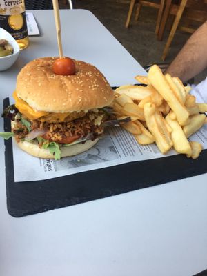 Vegan burger  at Papagayo in Torremolinos