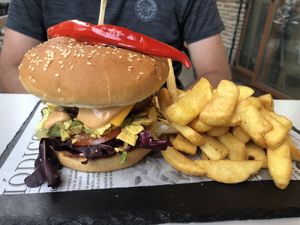 Mexicana, The Beyond burger vegan ❤️ at Papagayo in Torremolinos