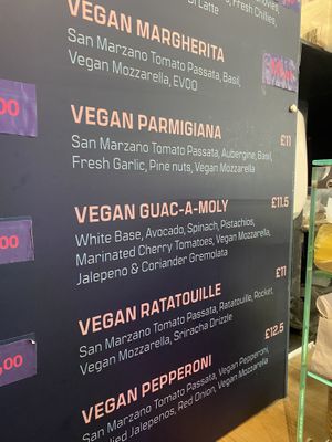 Options   at Dough Pizza - Clerk St in Edinburgh