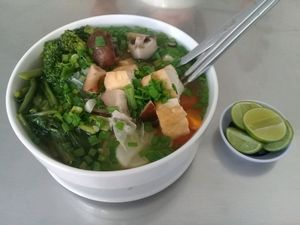 Tofu and vegie pho... so fresh and so good. at Vietnamese Coffee & Noodle Soup in Siem Reap