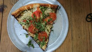 Margarita pizza (vegan)  at Pizzaiola in Ensenada