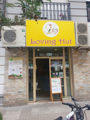 Outside at Loving Hut in Valencia