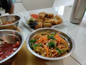 Yummy fried noodles at Loving Hut in Valencia