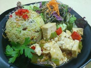 couscous  and tofu at Loving Hut in Valencia