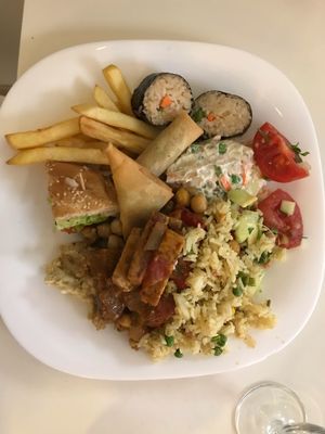 What your first plate should look like  at Loving Hut in Valencia