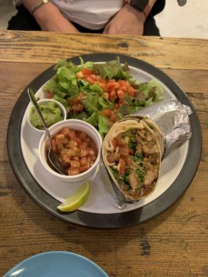 Burrito with salad at EvilTex in Takayama