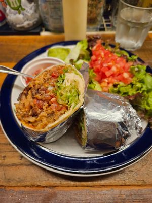 Burrito with salad at EvilTex in Takayama