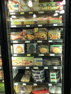 Some vegan frozen items  at Pomegranate Market in Sioux Falls