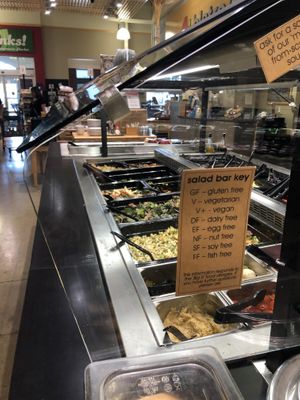 Salad and soup bar. Everything is labeled!  at Pomegranate Market in Sioux Falls